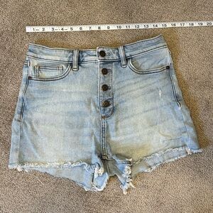 High Waisted Button Fly Shorts